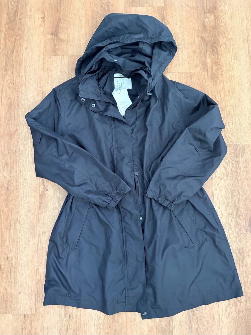 Black Hooded Trench Coat